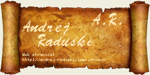 Andrej Raduški vizit kartica
